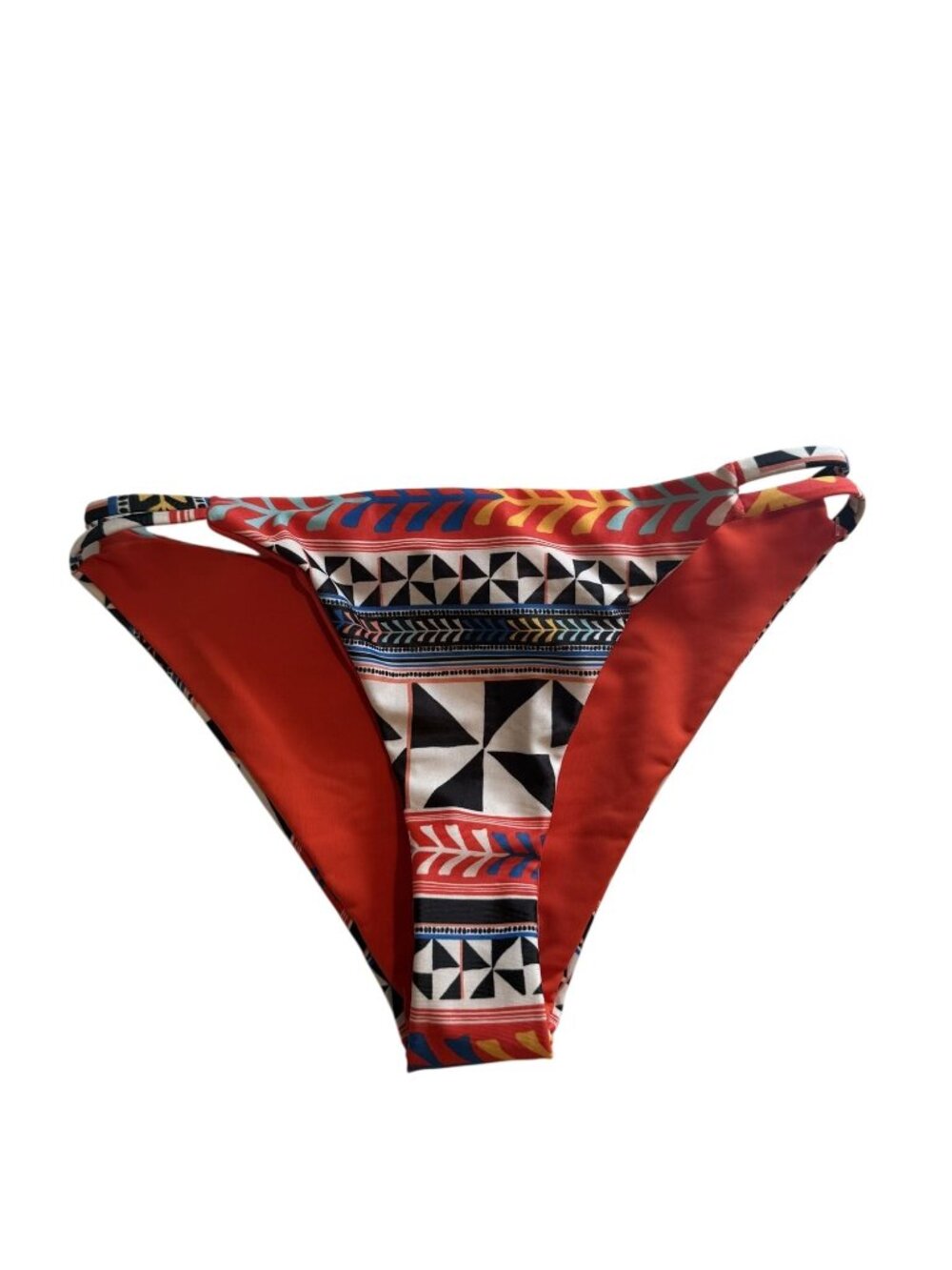 NWT Mara Hoffman Reversible Bikini Bottom Red Multicolor Size XS $122 [jb]
